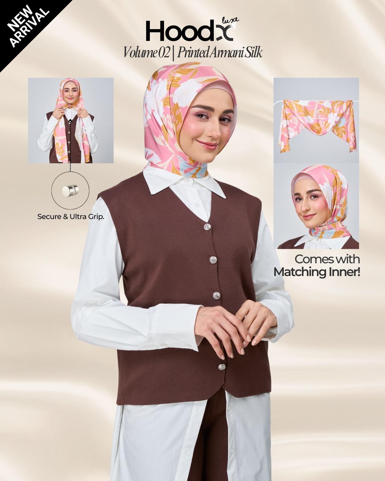 [★New] HoodX Luxe Printed Set in Rosaline