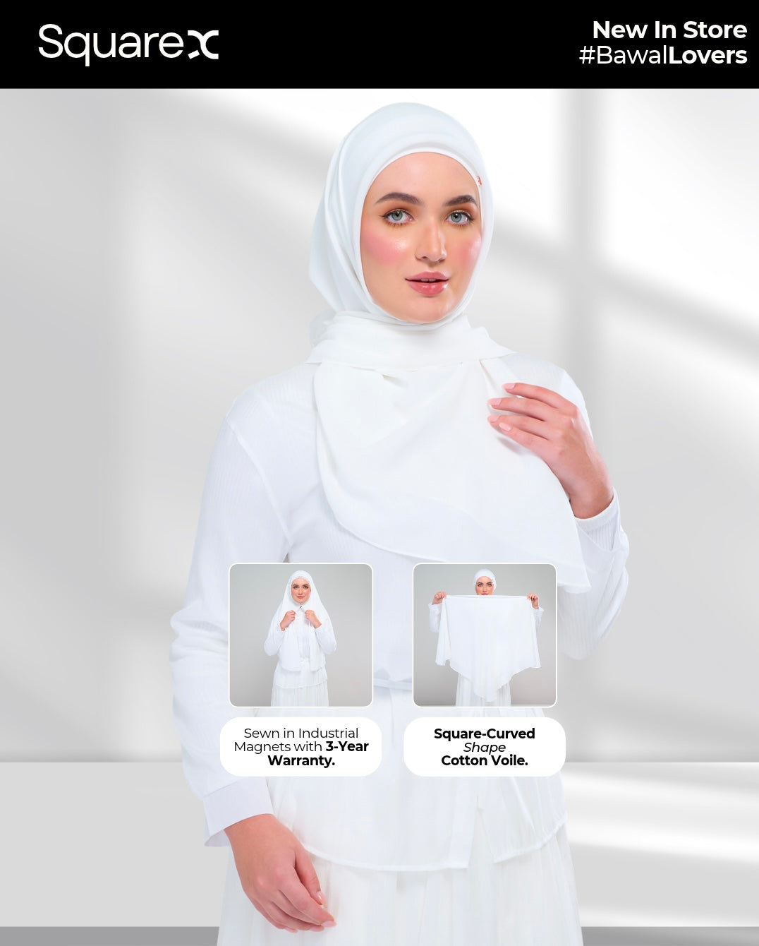 [★ New] SquareX in Pearl White