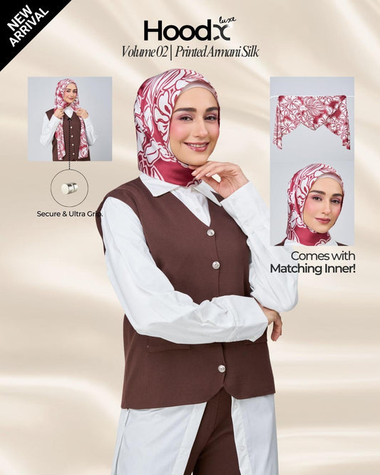 [★New] HoodX Luxe Printed Set in Scarlet