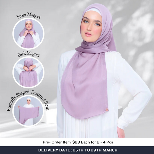 Tag & Go Textured Satin | Bawal Butterfly in Dusty Orchid