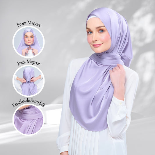 Instant Tag n' Go Shawl | Satin Silk in Lavender Blush