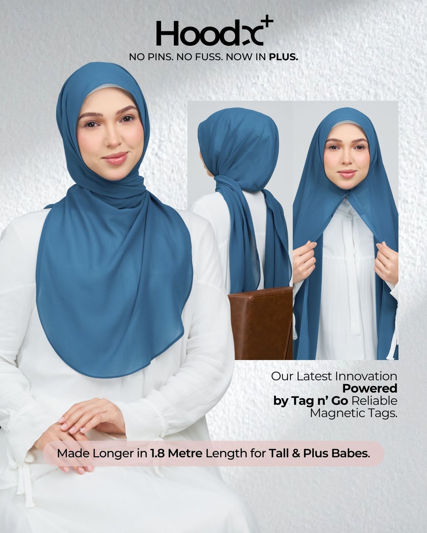 [★New] HoodX Curve [Pearl Chiffon] in Teal Blue
