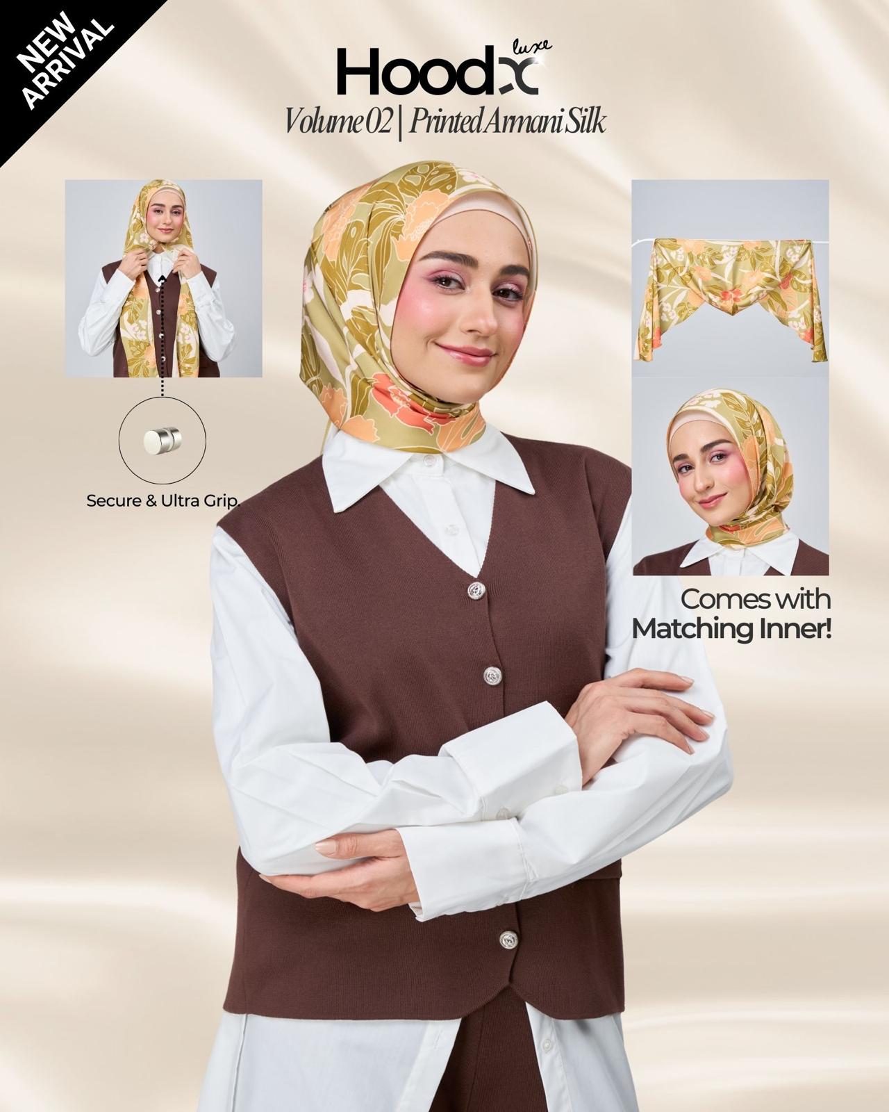 [★New] HoodX Luxe Printed Set in Terra Citrine