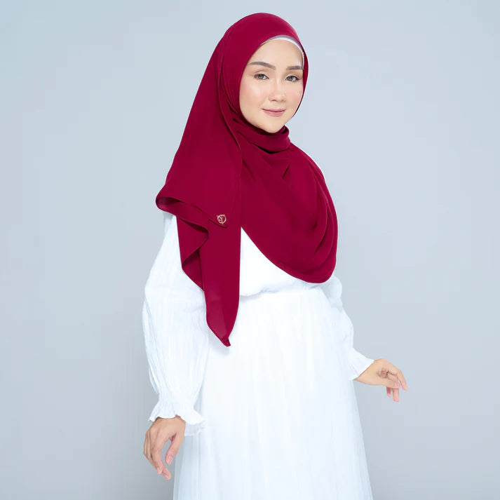 Semi Instant Sarongje | Chiffon Silk in Crimson