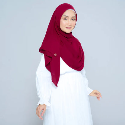 Semi Instant Sarongje | Chiffon Silk in Crimson