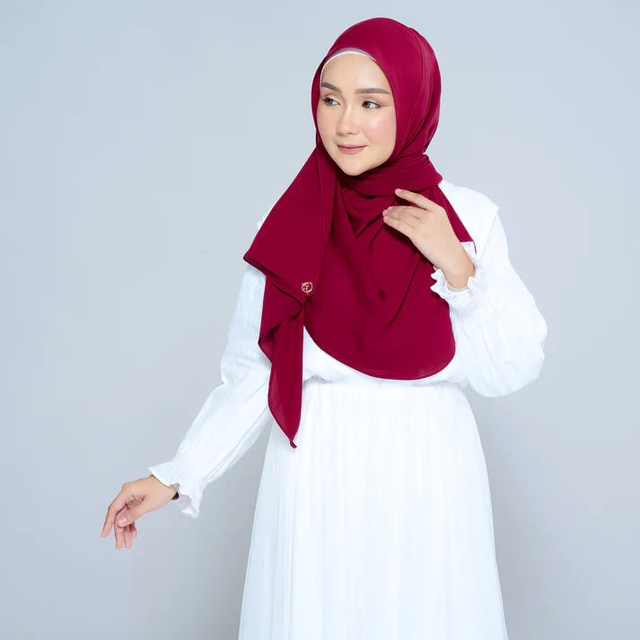 Semi Instant Sarongje | Chiffon Silk in Crimson