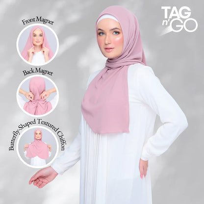 Instant Tag n' Go Butterfly | Textured Chiffon in Dusty Berry