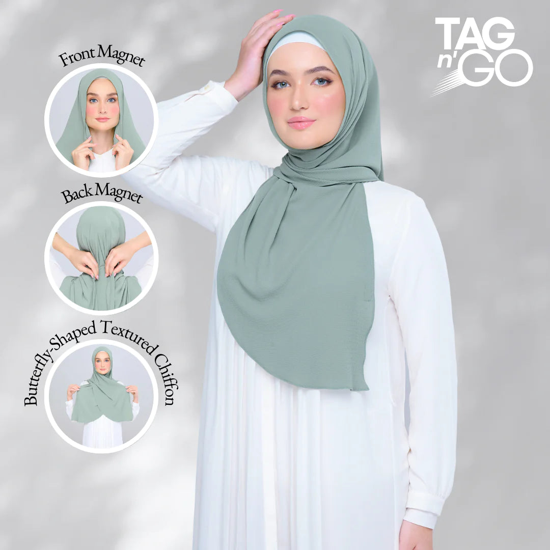 Instant Tag & Go | Textured Chiffon BB in Dusty Green