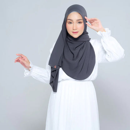Semi Instant Sarongje | Chiffon Silk in Dark Grey