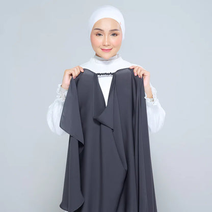 Semi Instant Sarongje | Chiffon Silk in Dark Grey