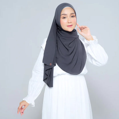 Semi Instant Sarongje | Chiffon Silk in Dark Grey