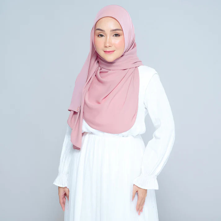 Semi Instant Sarongje | Chiffon Silk in Dusty Pink