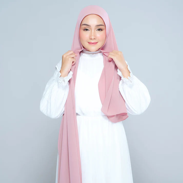 Semi Instant Sarongje | Chiffon Silk in Dusty Pink