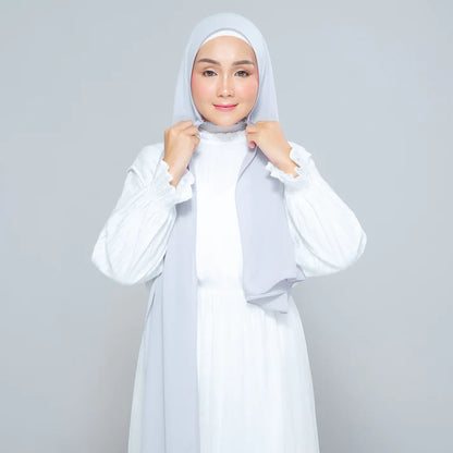 Semi Instant Sarongje | Chiffon Silk in Light Grey