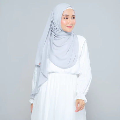 Semi Instant Sarongje | Chiffon Silk in Light Grey