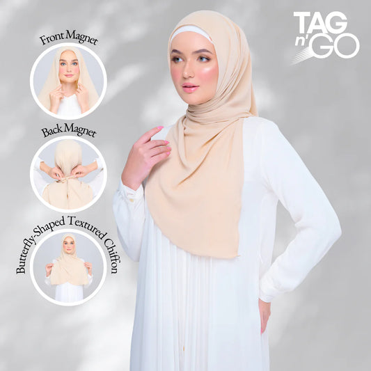 Instant Tag n' Go Butterfly | Textured Chiffon in Light Nude