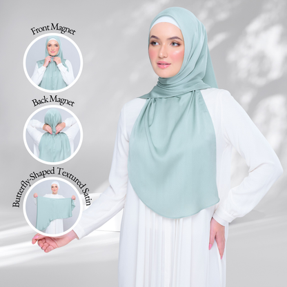 Instant Tag n' Go Butterfly | Textured Satin in Mint Green