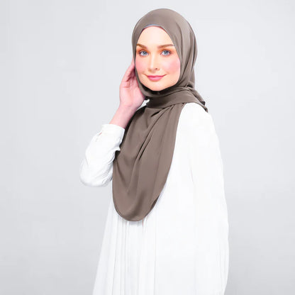 Instant Tag n' Go Shawl | Chiffon Silk in Mocha Taupe