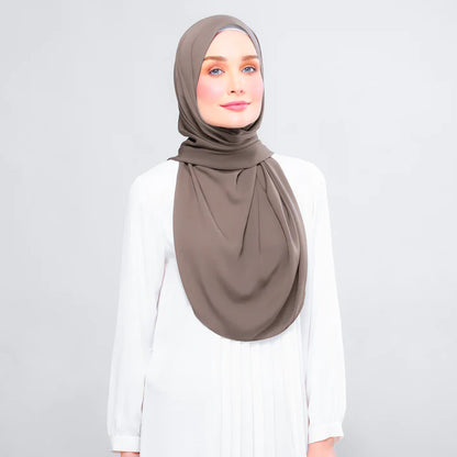 Instant Tag n' Go Shawl | Chiffon Silk in Mocha Taupe