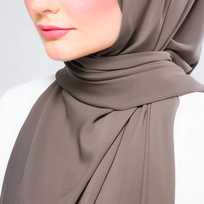 Instant Tag n' Go Shawl | Chiffon Silk in Mocha Taupe