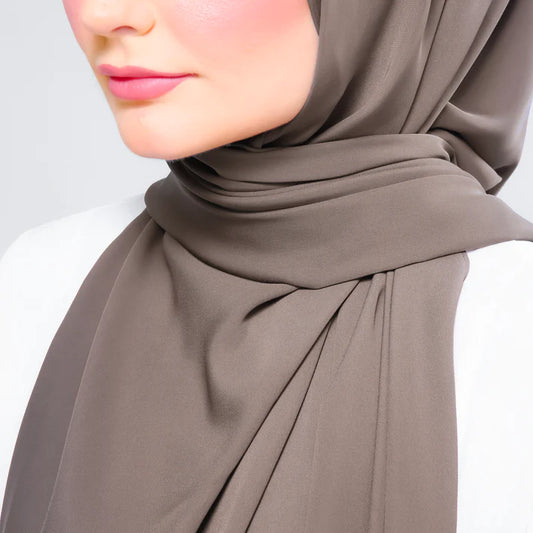 Instant Tag n' Go Shawl | Chiffon Silk in Mocha Taupe
