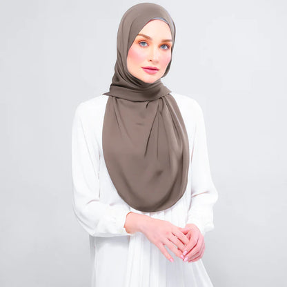 Instant Tag n' Go Shawl | Chiffon Silk in Mocha Taupe