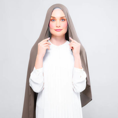 Instant Tag n' Go Shawl | Chiffon Silk in Mocha Taupe