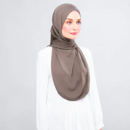 Instant Tag n' Go Shawl | Chiffon Silk in Mocha Taupe