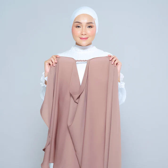 Semi Instant Sarongje | Chiffon Silk in Mocha Taupe