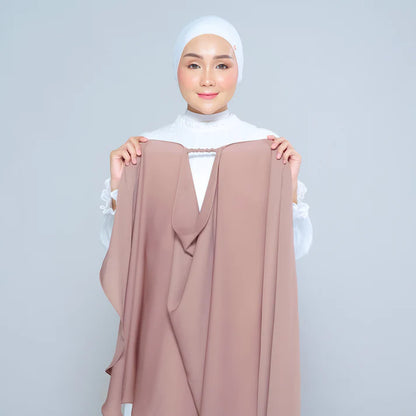Semi Instant Sarongje | Chiffon Silk in Mocha Taupe