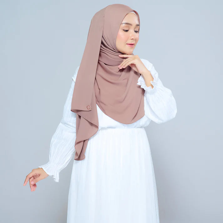 Semi Instant Sarongje | Chiffon Silk in Mocha Taupe