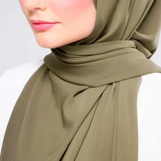 Instant Tag n' Go Shawl | Chiffon Silk in Olive