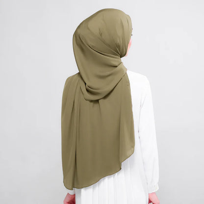 Instant Tag n' Go Shawl | Chiffon Silk in Olive
