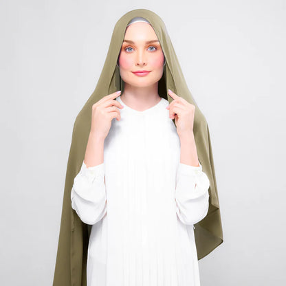 Instant Tag n' Go Shawl | Chiffon Silk in Olive
