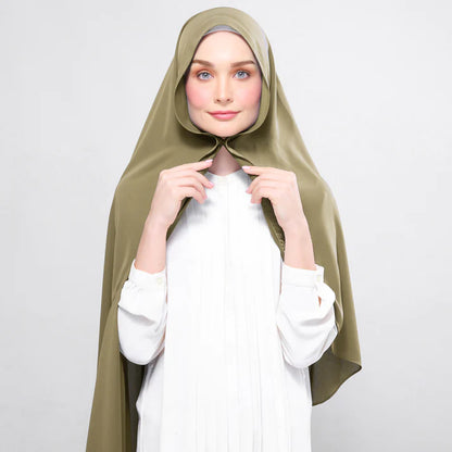Instant Tag n' Go Shawl | Chiffon Silk in Olive