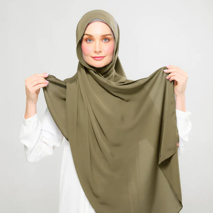 Instant Tag n' Go Shawl | Chiffon Silk in Olive