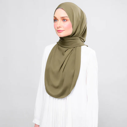 Instant Tag n' Go Shawl | Chiffon Silk in Olive