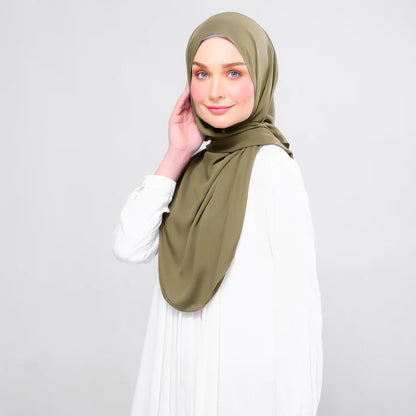 Instant Tag n' Go Shawl | Chiffon Silk in Olive