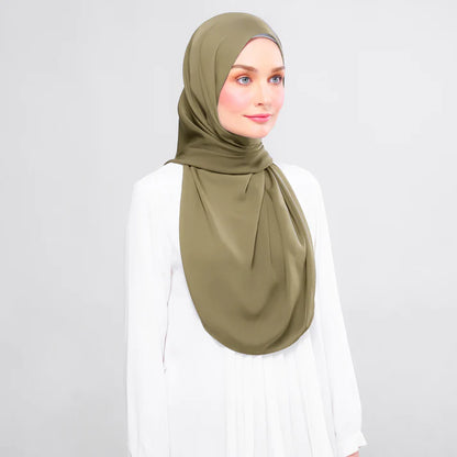 Instant Tag n' Go Shawl | Chiffon Silk in Olive