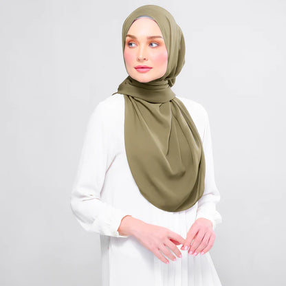 Instant Tag n' Go Shawl | Chiffon Silk in Olive