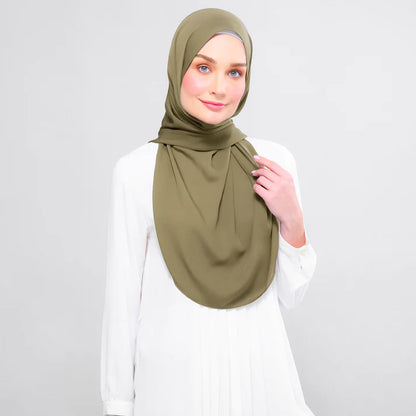 Instant Tag n' Go Shawl | Chiffon Silk in Olive