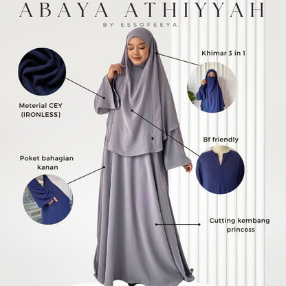 Abaya Athiyyah Set in Maroon