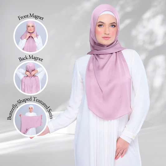 Tag & Go Textured Satin | Bawal Butterfly in Unicorn Pink
